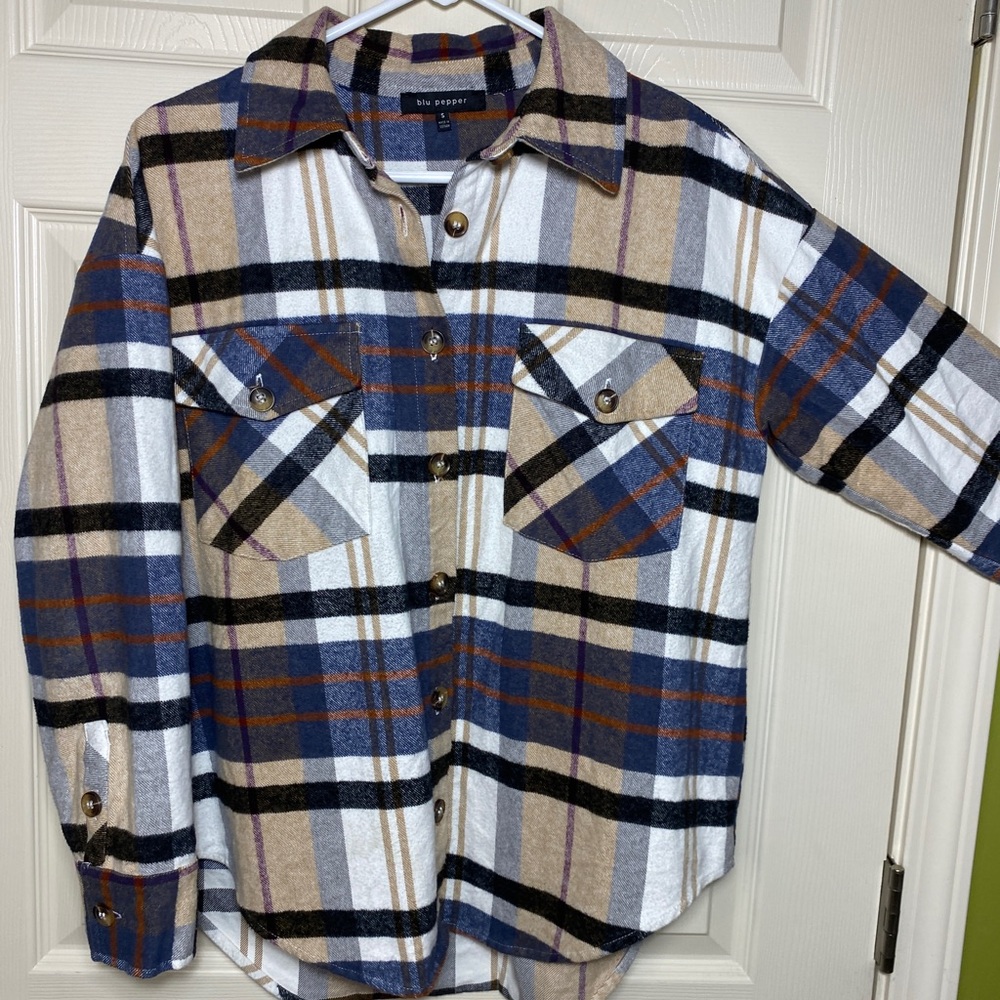 Perch by Blu Pepper Plus Plaid Flannel Shirt